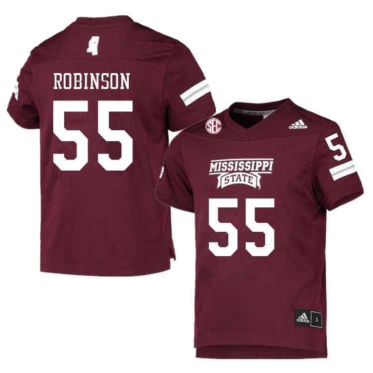 Men #55 Michael Robinson Mississippi State Bulldogs College Football Jerseys Sale-Maroon